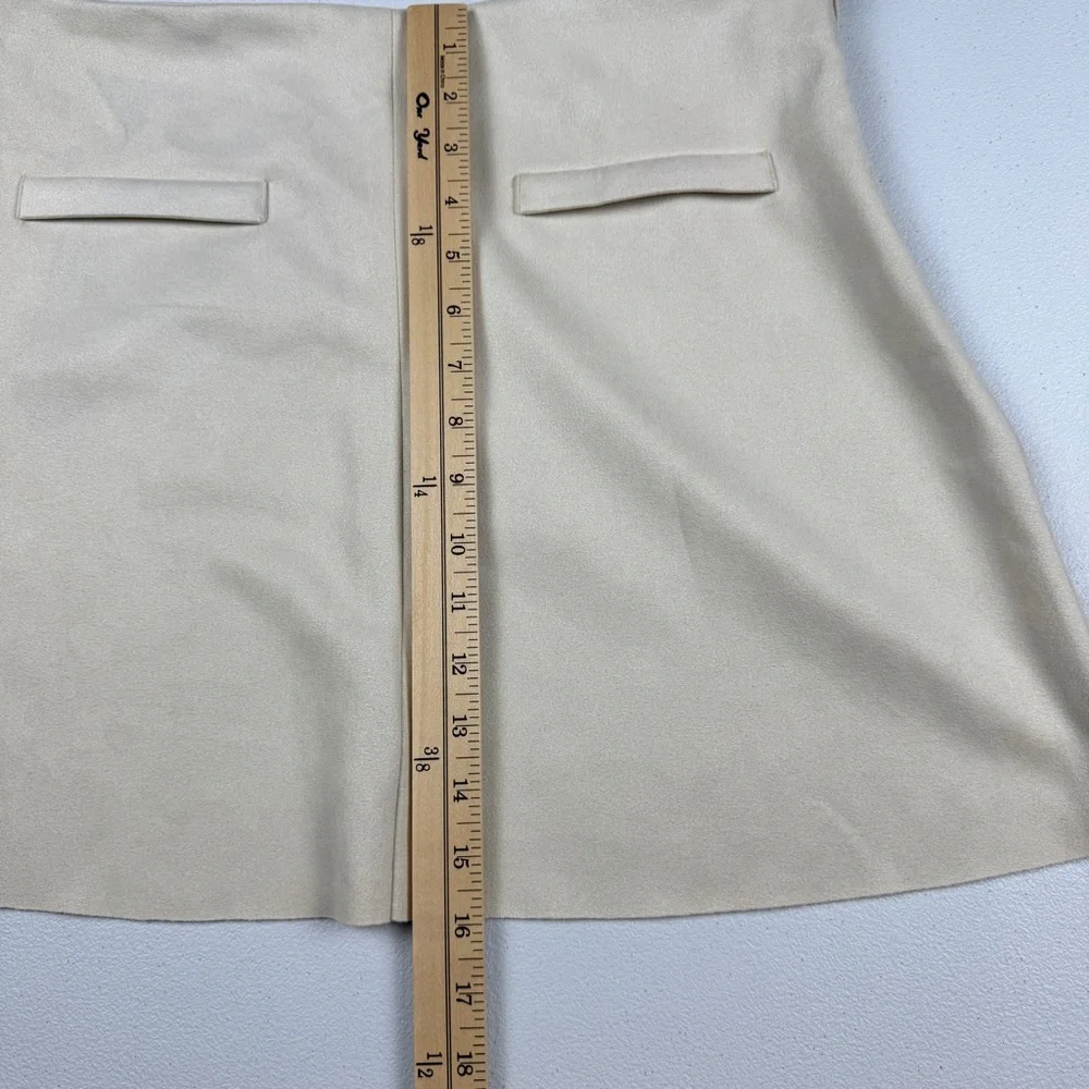 Zara Mini Skirt Womens‎ Large L Cream Aline Skirt